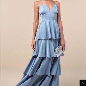 Dusty blue/slate blue bridesmaid dress